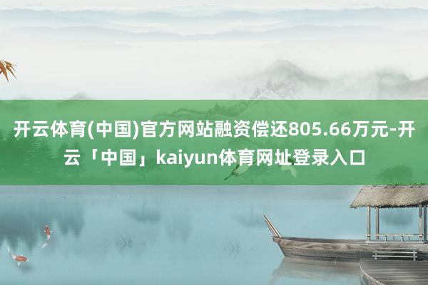开云体育(中国)官方网站融资偿还805.66万元-开云「中国」kaiyun体育网址登录入口