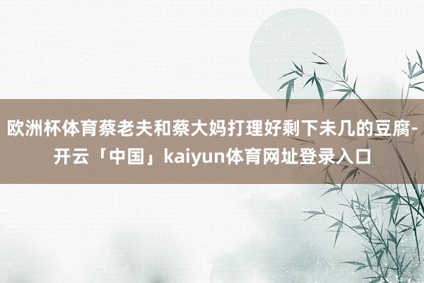 欧洲杯体育蔡老夫和蔡大妈打理好剩下未几的豆腐-开云「中国」kaiyun体育网址登录入口